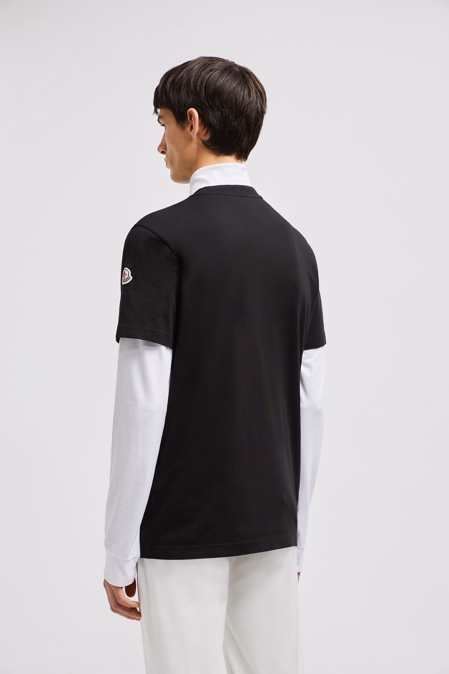 Camiseta de algodón con monograma Hombre Negro Moncler 5